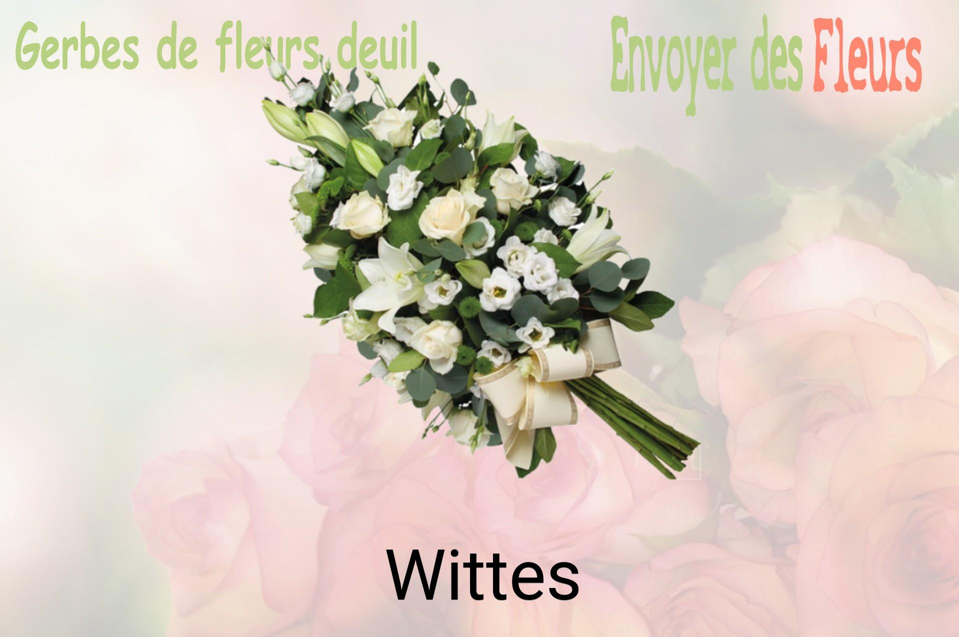 Gerbe de fleurs de deuil livrée à Wittes